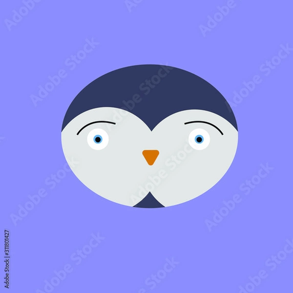 Obraz face penguin design element logo template