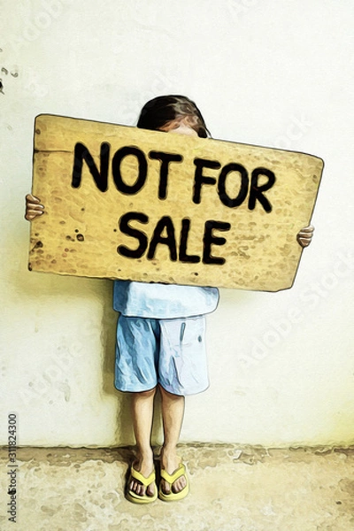 Fototapeta Not For Sale campaign. Human trafficking, Stop child abuse.