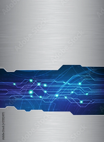 Fototapeta template with brushed metal texture. Eps10