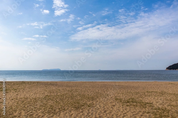 Obraz 緑のほとんどない砂浜