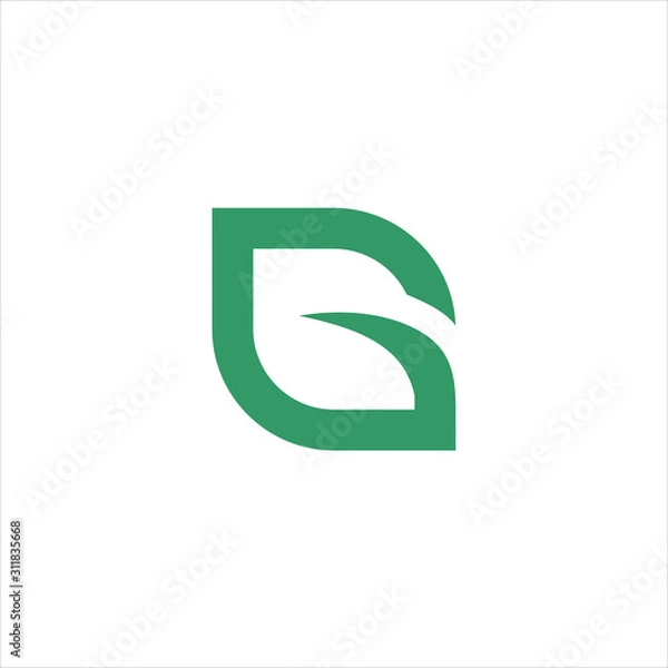 Obraz G leaf logo design