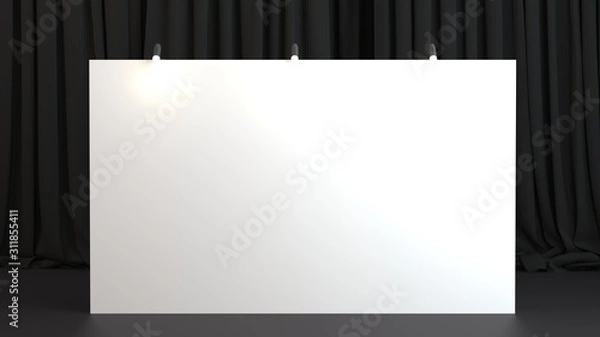 Fototapeta 3d rendered backdrop on black curtains background