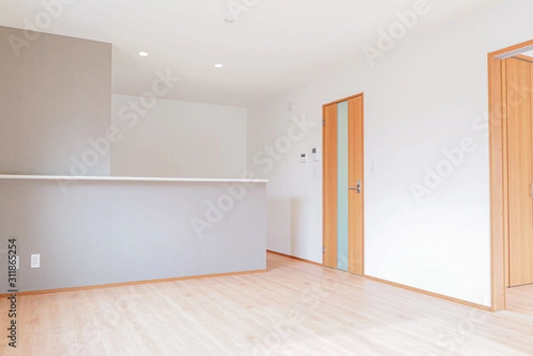 Fototapeta 日本　新築木造住宅のダイニングキッチン