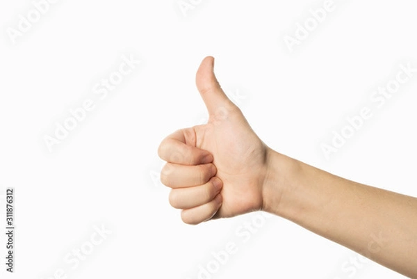 Obraz like gesture on white background. thumb up