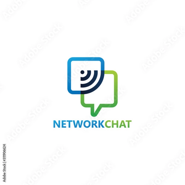 Obraz Network Chat Logo Template Design