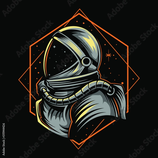 Obraz astronaut geometric design