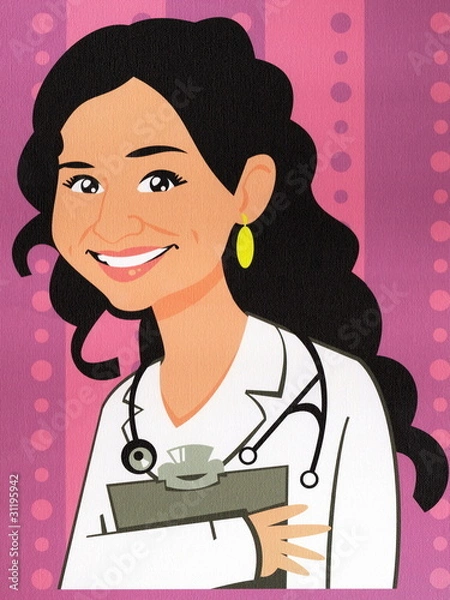 Obraz Dibujo de Joven Médico