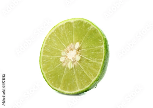 Fototapeta Sour Lime on a white background, health concept