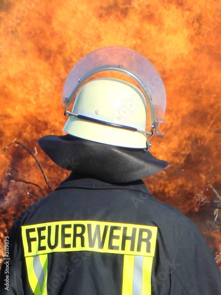 Obraz firefighter and flames