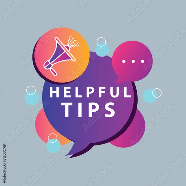 Fototapeta Helpful tips written on bubble speech