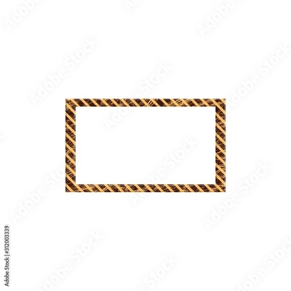 Fototapeta Square photo frame template Wall frame in vintage retro style. For your photos and pictures. Vector illustration