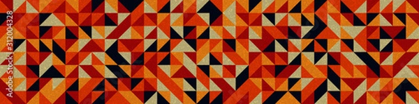 Fototapeta Seamless pattern with random colored triangles Generative Art background illustration