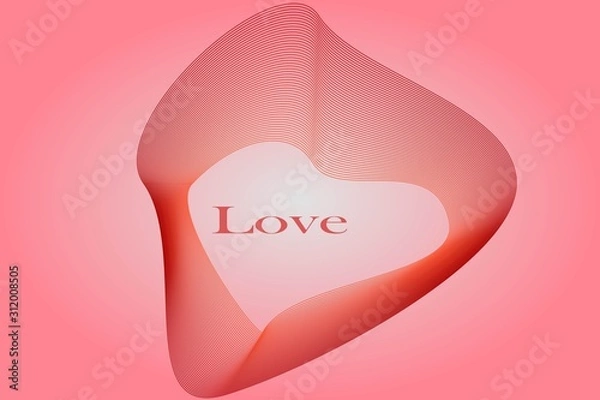 Fototapeta Postcard Valentine's Day. Concept with sparkling heart is abstract and space for text input. Red background. Festive banner  or poster