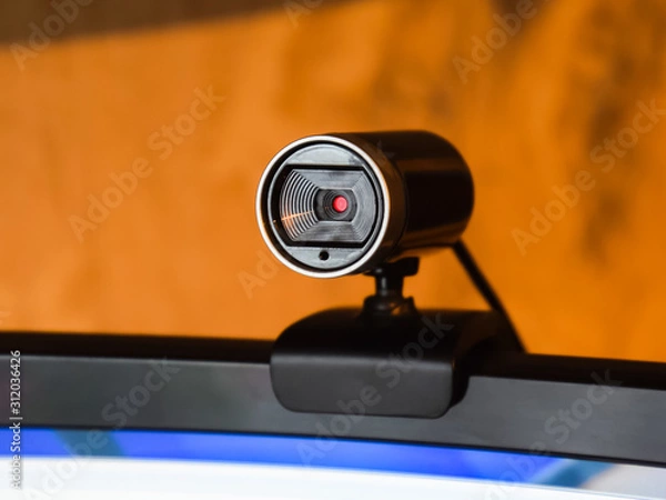 Fototapeta Web camera, attached to the monitor