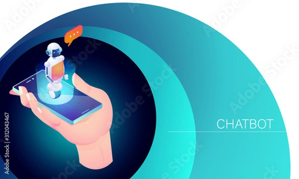 Fototapeta Ilustracja przedstawiająca asystenta AI