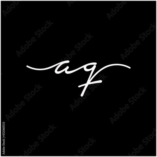 Fototapeta AQ Initial luxury handwriting logo. handwriting logo of initial signature, wedding, fashion, jewelry, boutique, and botanical with creative template for any company or business - vector
