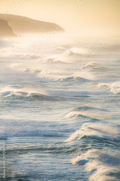 Obraz Portrait ocean waves during sunrise