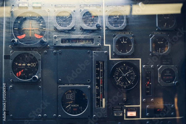 Obraz Vintage control panel clocks