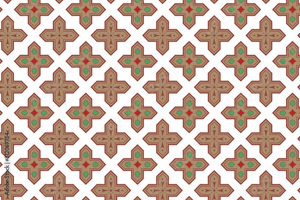 Obraz Medieval pattern background. Pattern in orleans cathedral. Vector illustration.