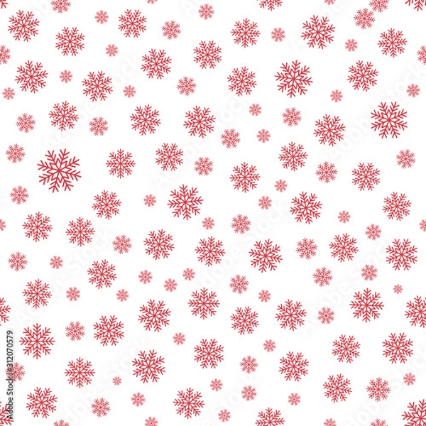 Fototapeta Snowflakes seamless repeat pattern for wrapping paper.Christmas pattern.