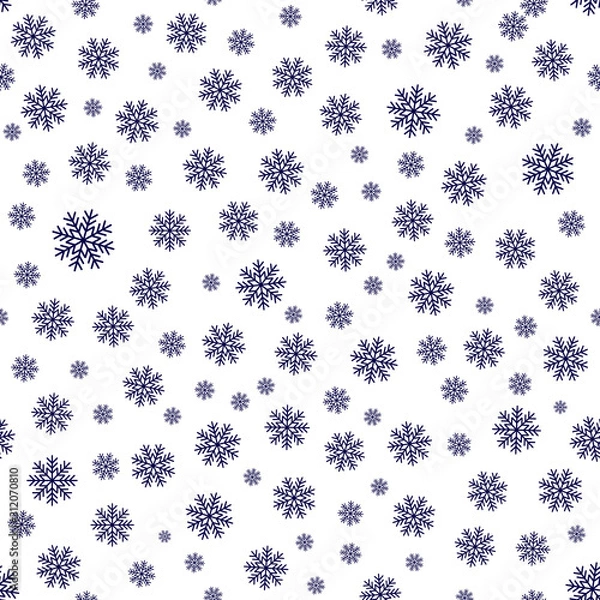 Fototapeta Snowflakes seamless repeat pattern for wrapping paper.Christmas pattern.