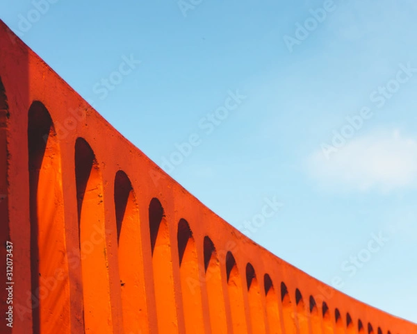 Obraz Abstract orange arch brick bridge