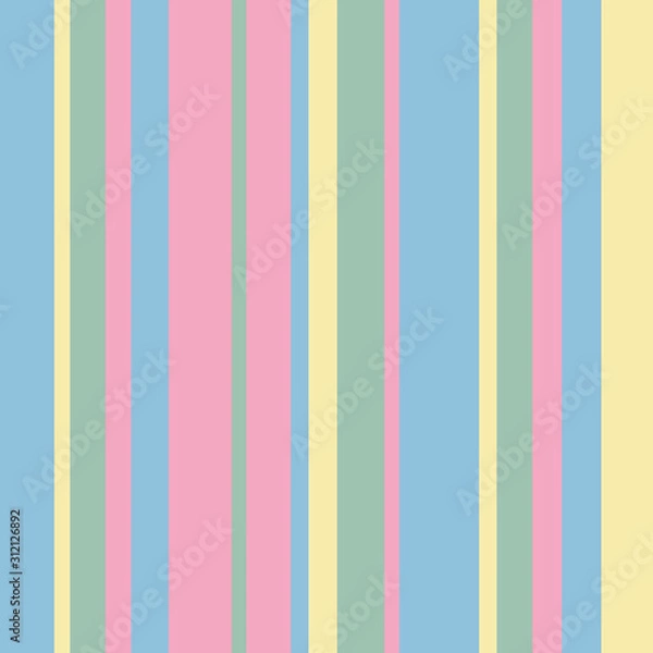 Obraz Vector seamless pattern pastel rainbow with yellow, pink, blue, green vertical stripes