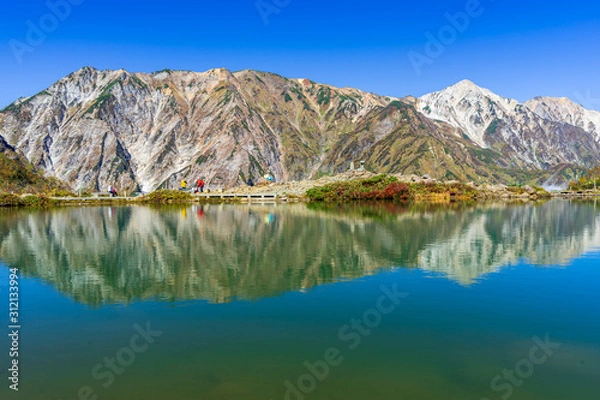 Obraz 【長野県】秋の白馬三山と八方池　八方尾根