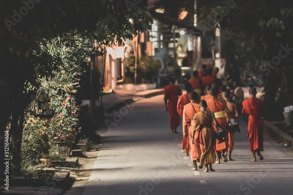 Obraz monk's alms laos