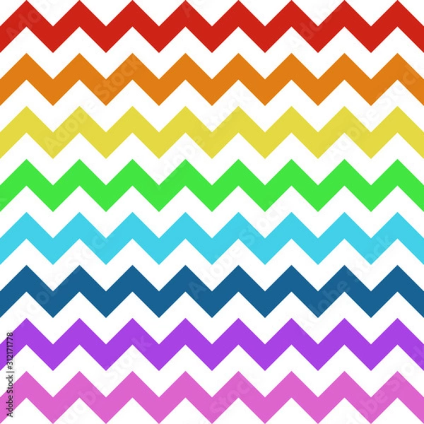 Fototapeta Abstract colorful geometric zigzag texture. Vector illustration.