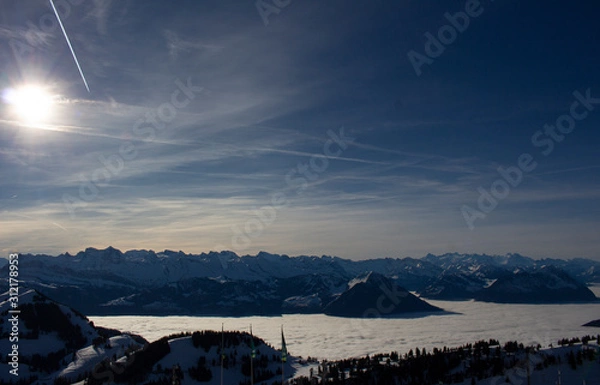 Fototapeta sunset in mountains