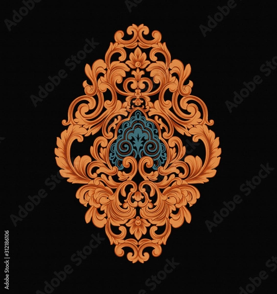 Obraz Exquisite baroque design, rococo design, suitable for textile clothing and wallpaper design
