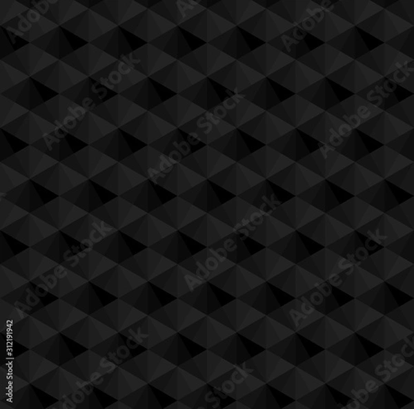 Fototapeta Black diamond fabric or zigzag background vector. Rhombus and triangle repeating pattern background.