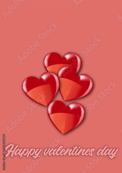 Obraz valentines day background with hearts