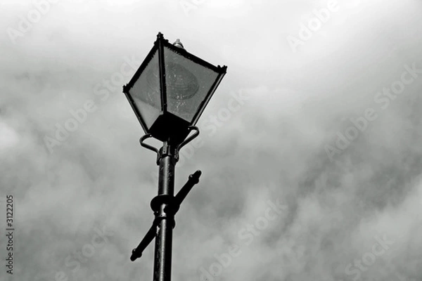 Fototapeta victorian lamp post in black and white