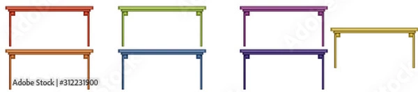 Obraz Isolated set of table in different colors