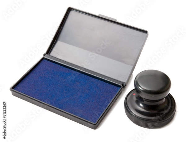 Obraz stamp with bliue ink pad