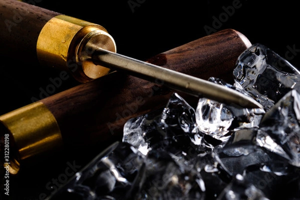 Fototapeta bottle of wine and corkscrew