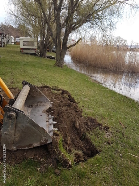 Obraz old boat on the river