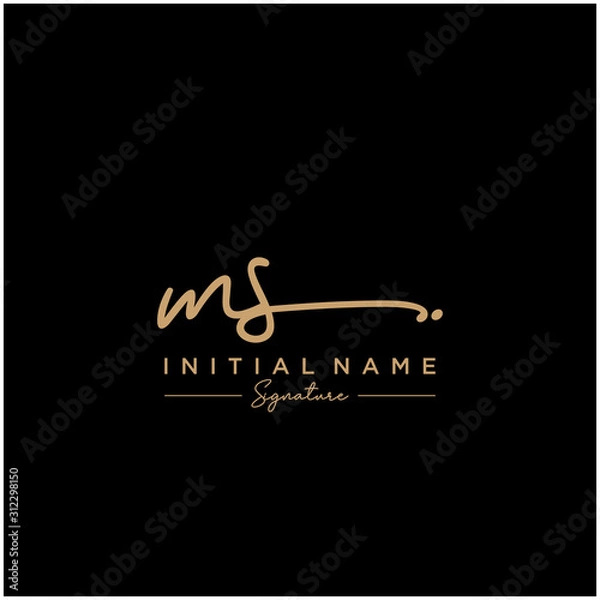 Fototapeta Letter MS Signature Logo Template Vector