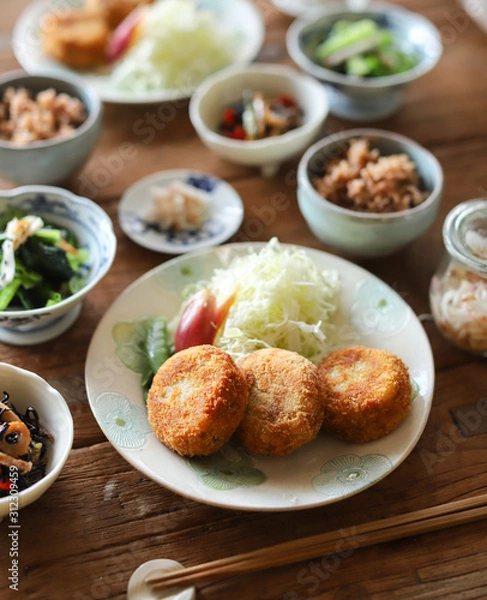 Fototapeta コロッケの晩御飯