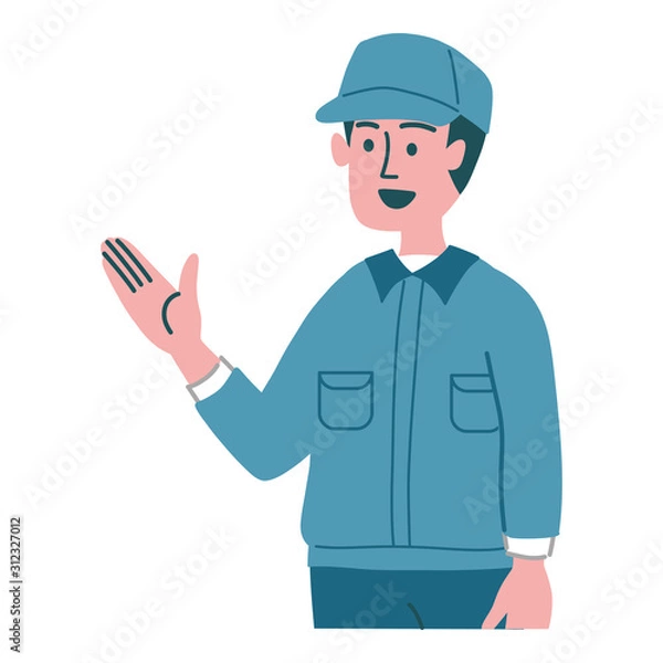 Fototapeta 作業服　男性　解説