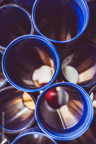 Obraz looking through some blue tubes