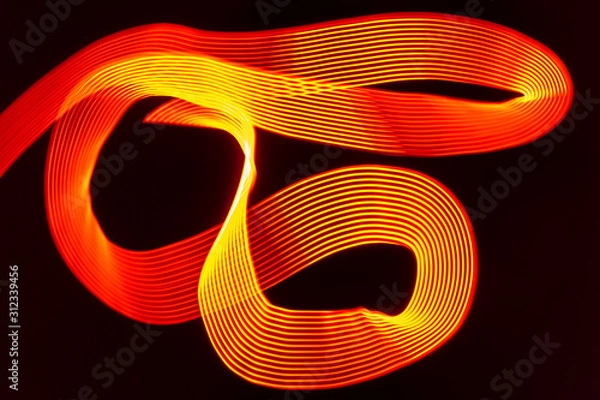 Obraz red and orange light traces