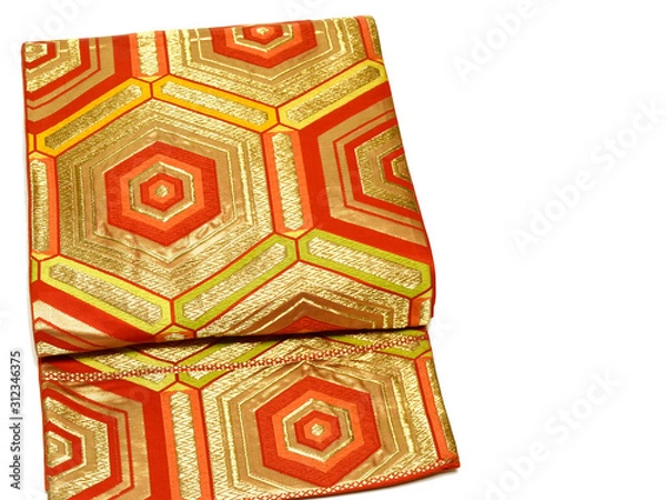 Obraz 振袖用の西陣織袋帯 金銀糸を使った派手な柄