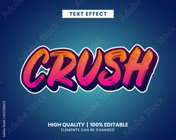 Fototapeta Vibrant color brush stroke editable text effect