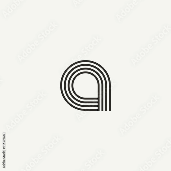 Obraz A logo. Abstract letter A logo design. Line creative symbol. Logo branding. Universal vector icon - Vector