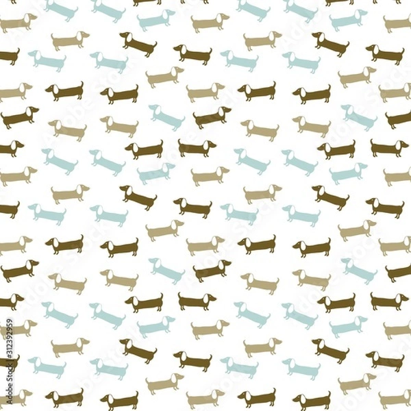 Obraz Brown and blue dachshund pattern