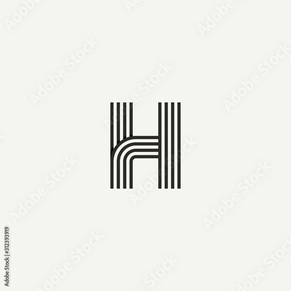 Obraz H logo. Abstract letter H logo design. Line creative symbol. Logo branding. Universal vector icon - Vector
