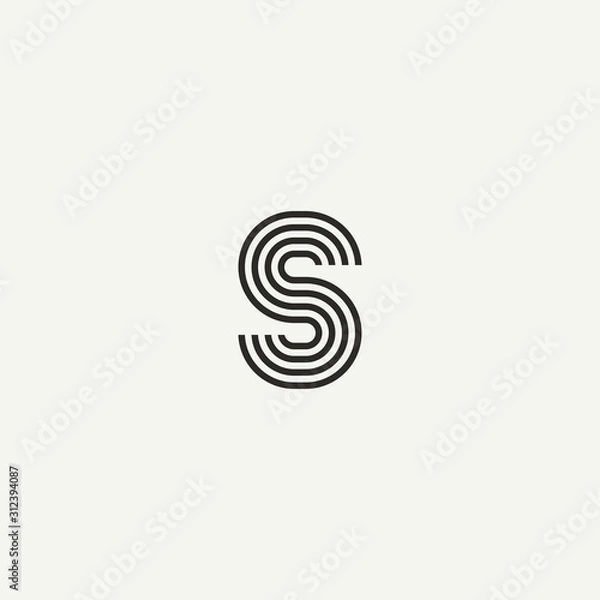 Obraz S logo. Abstract letter S logo design. Line creative symbol. Logo branding. Universal vector icon - Vector